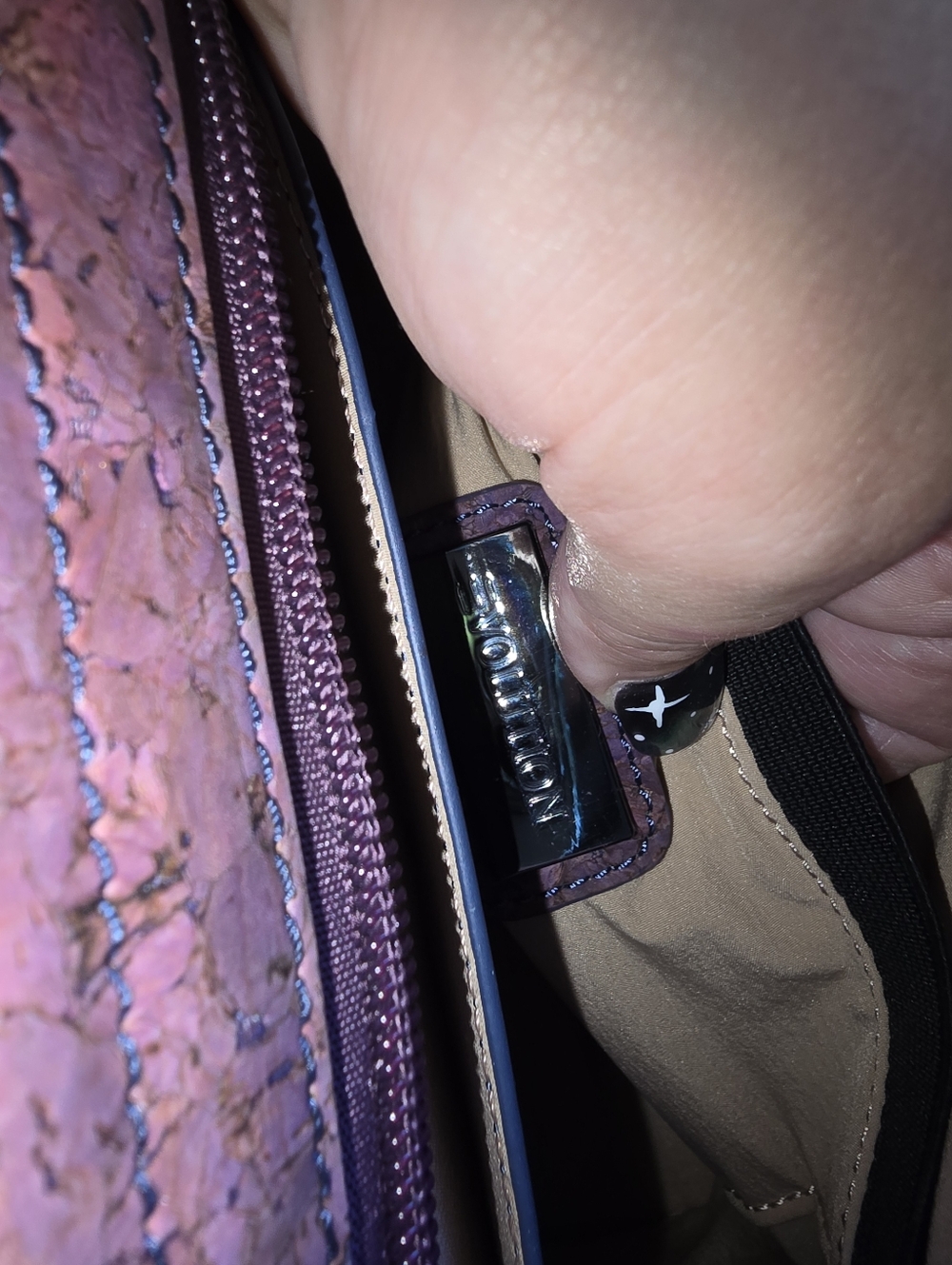 NWOT (3) Crossbody Cork Leather Shoulder Bags-Red, Mauve & Mustard By Evolution - Picture 8 of 14